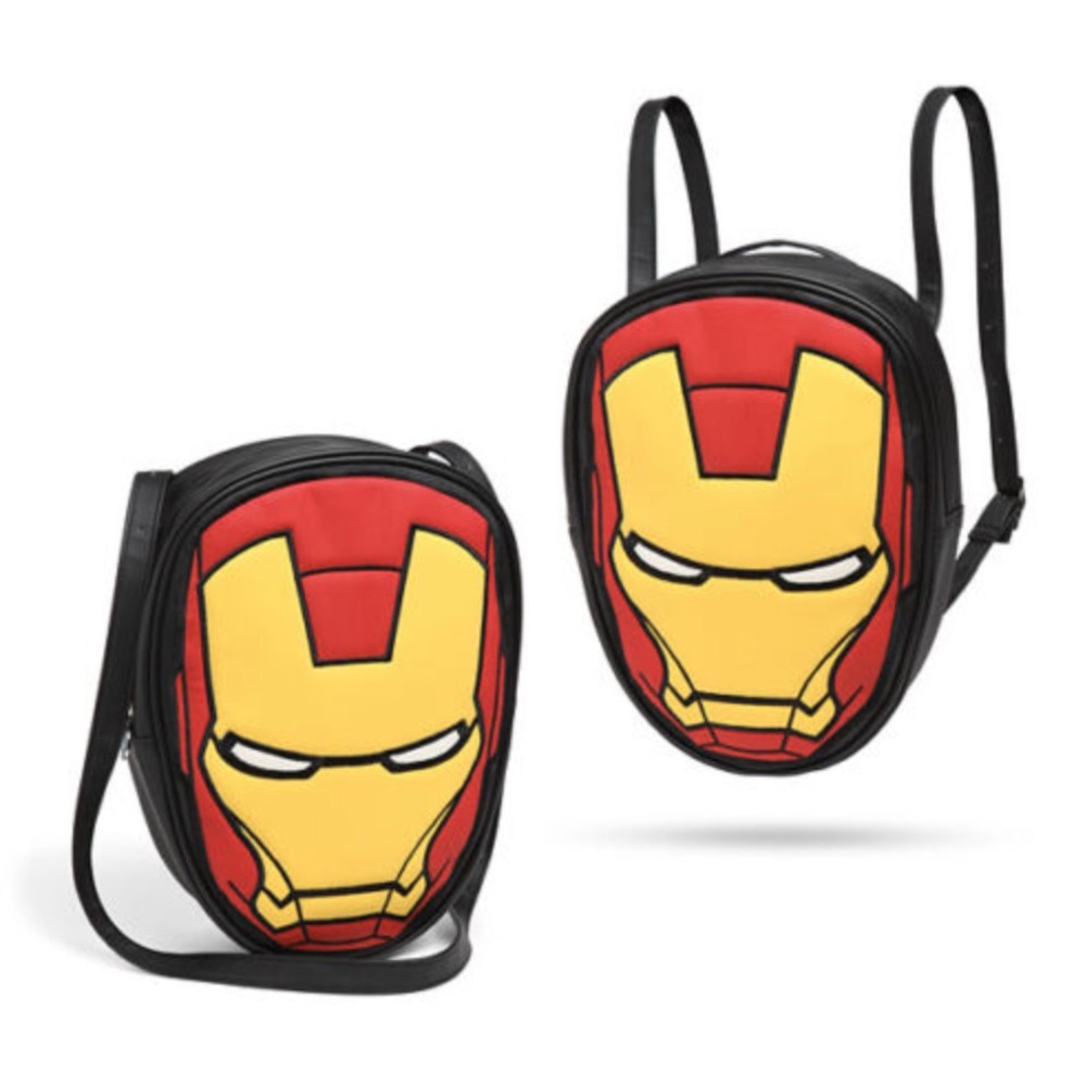 Disney Marvel Avengers Ironman Helmet Convertible Backpack Crossbody Bag - Picture 2 of 8
